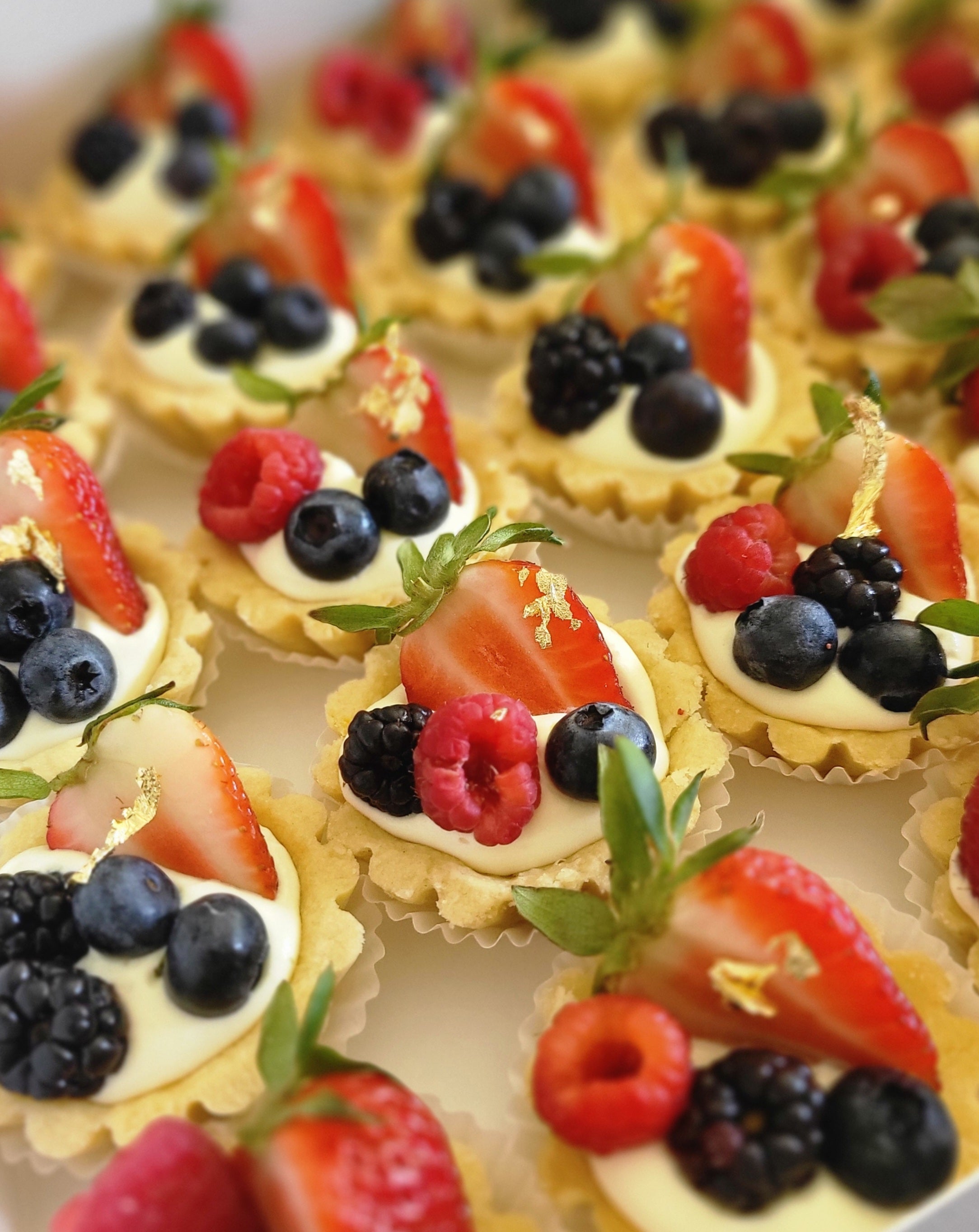 Mixed berry fruit tarts at Elegant Impressions Bakery