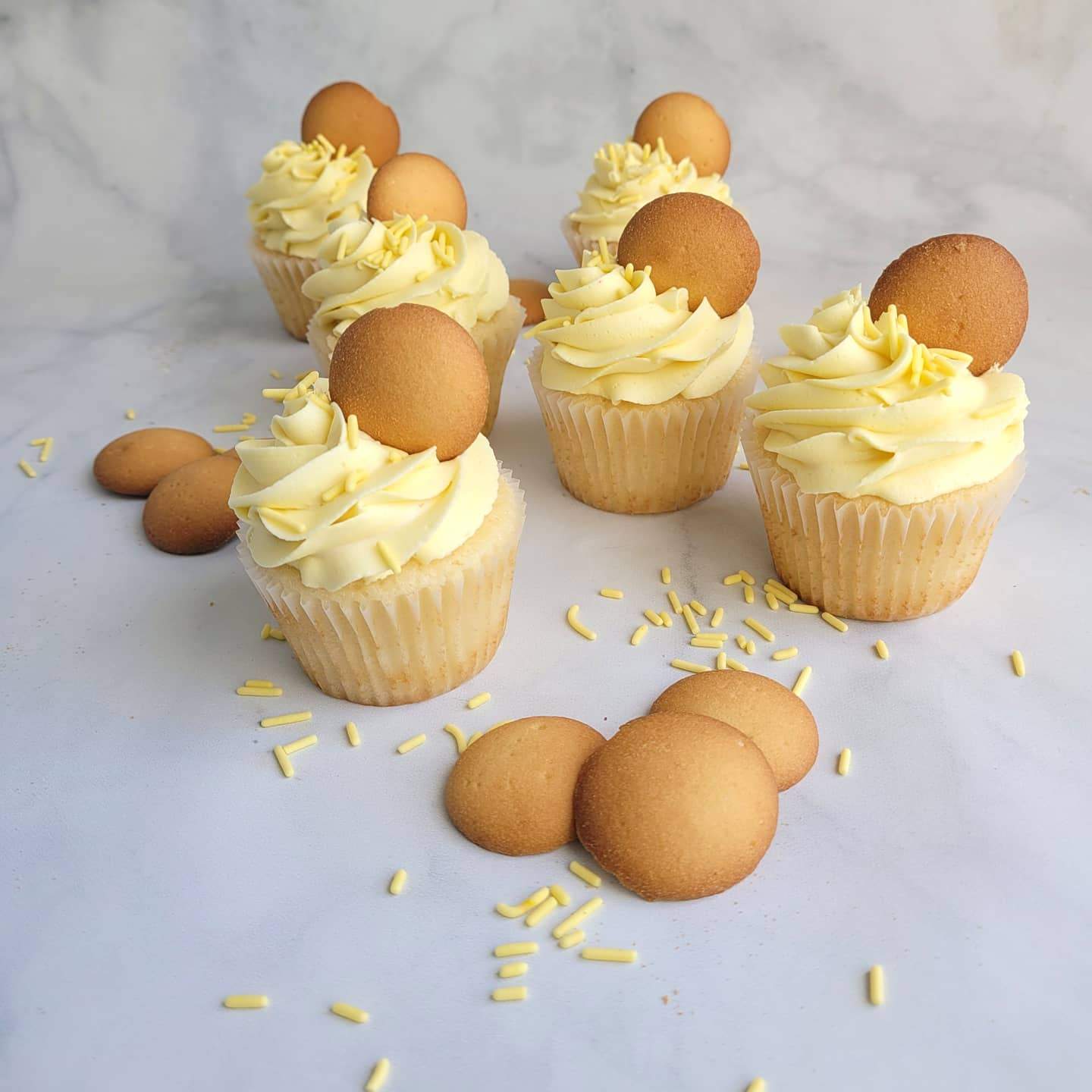 Banana Pudding Cupcakes with Vanilla Wafers