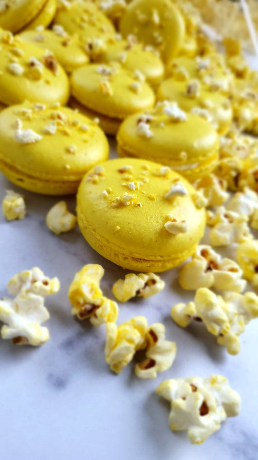 Buttered Popcorn Macarons - Elegant Impressions Bakery