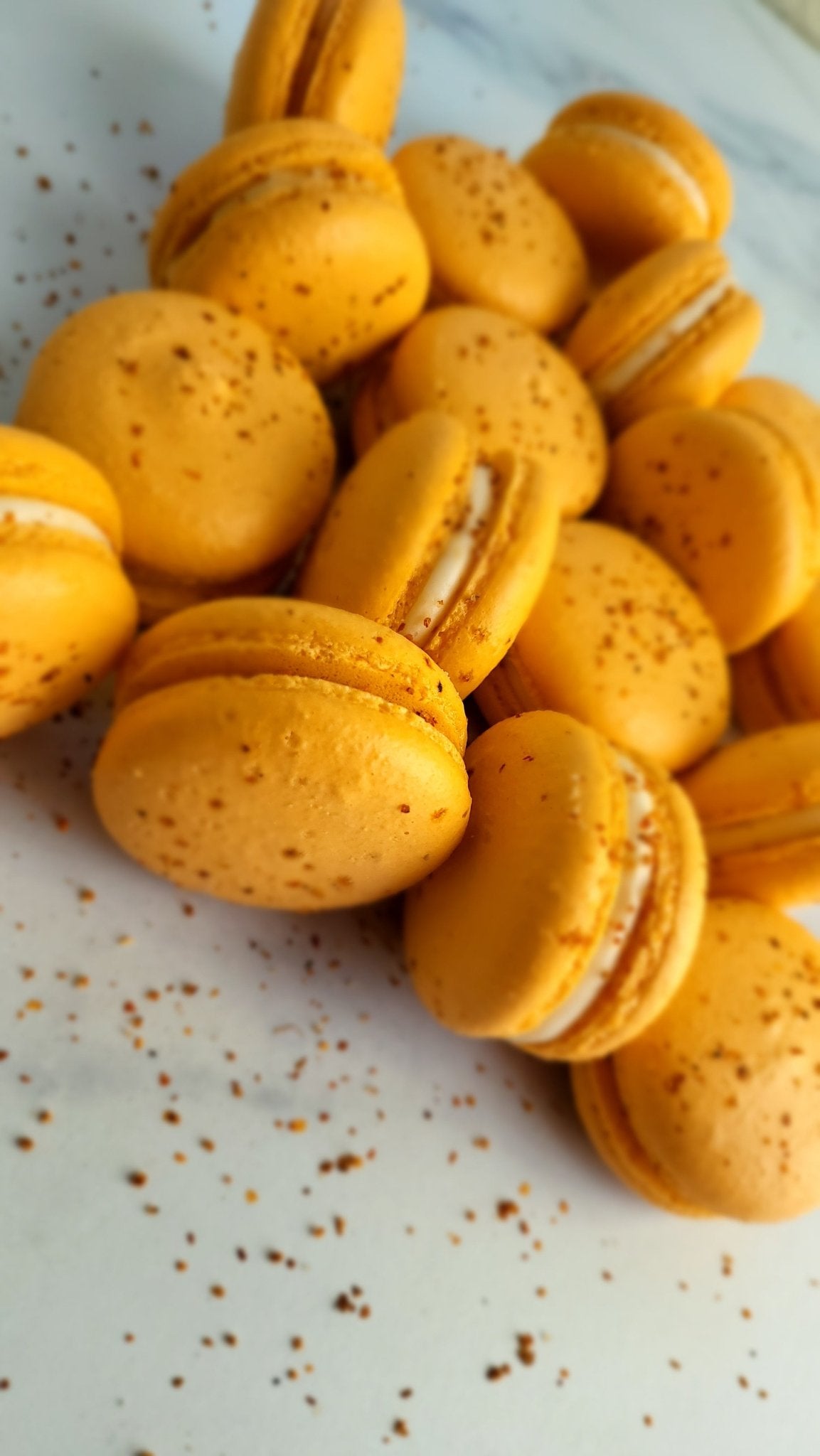Mango Tajin Macarons - Elegant Impressions Bakery