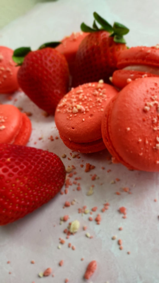 Strawberry Shortcake Macarons - Elegant Impressions Bakery