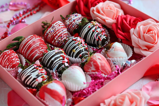 Hand dipped chocolate covered strawberries.